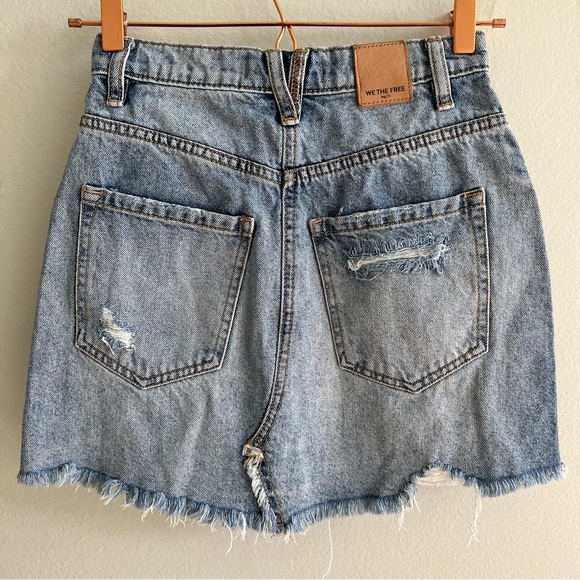 Free People Brea Cutoff Skirt in Mile High Blue Size 24 - Picture 4 of 16